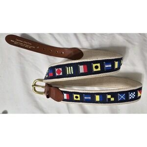 Leather Man LTD Nautical Flag Motif Ribbon Belt Size 38